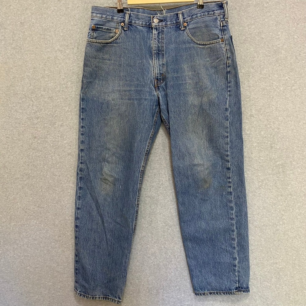 LEVIS 550 Men's 36x32 Relaxed Fit Casual Work Distressed Cotton Denim Blue Jeans